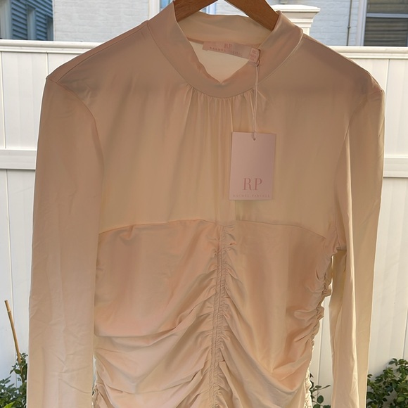 Rachel Parcell - Ivory Long Sleeve Ruched Mock Neck - Picture 5 of 16